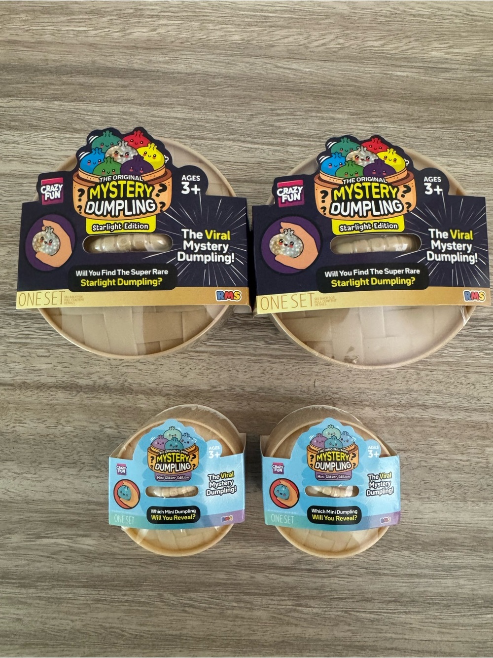 Mystery Dumpling Starlight Edition & Mini Glitter Edition. Set of 4. NEW